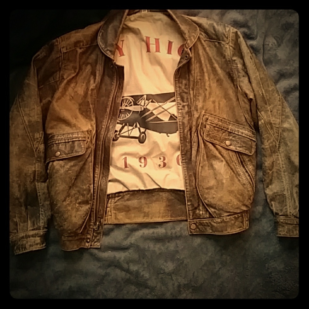 Vintage Chia Jacket Leather Fly High 1936 Bomber B